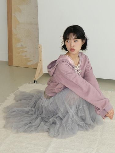 BOW LONG TULLE SKIRT _GREY - SHAKIRI - Modalova