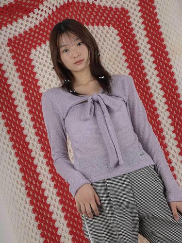 WOOLY RIBBON KNIT TOP _LAVENDER - SHAKIRI - Modalova