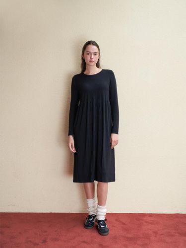 Modal Ribbed Long Sleeve Long dress - SEKANSKEEN - Modalova