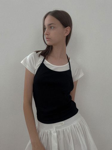 SALT Label] JESSIE LAYERED HALTER TOP_BLACK - Studio Salt - Modalova