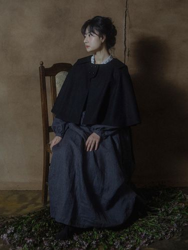 Clemen wool cape - black - JAMMER - Modalova