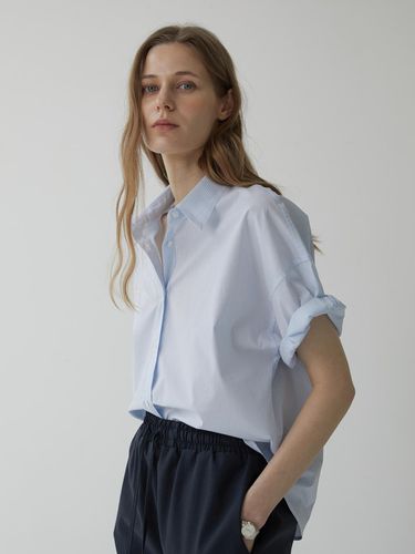 Lay Roll-up Short Sleeve Shirt Stripe - MOMET - Modalova