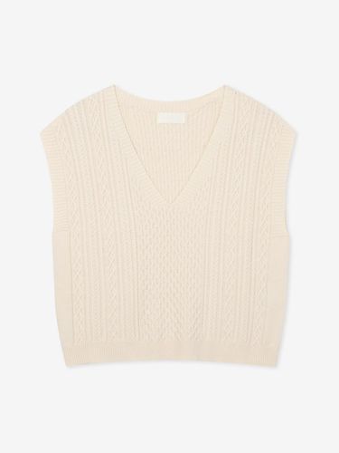 Eco cotton silk crop length cable vest - SEKANSKEEN - Modalova