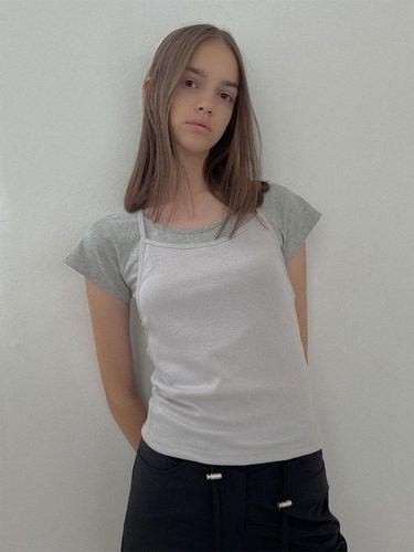 SALT Label] JESSIE LAYERED HALTER TOP_GRAY - Studio Salt - Modalova