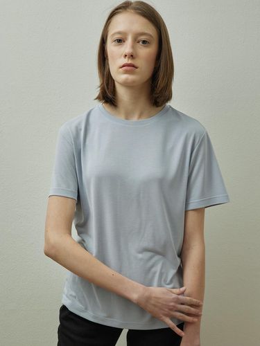 Modal loose fit half sleeve T-shirt_BLUE - STEP AROUND - Modalova