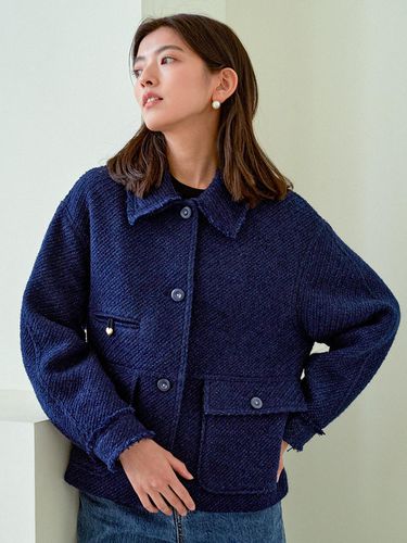 Spencer Wool Tweed Jacket (Blue) - J`ASP - Modalova