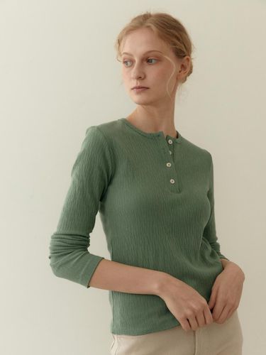 HENLEY NECK NATURAL T-SHIRT SAGE - UNNOUT - Modalova