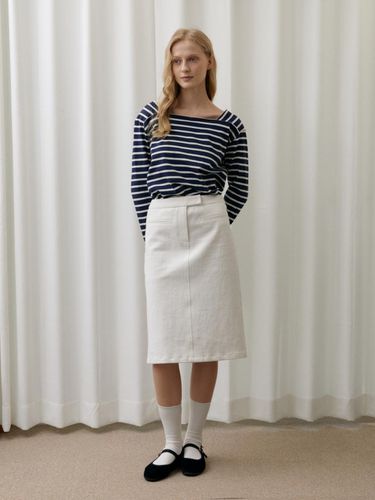 LOW RISE DENIM SKIRT WHITE - UNNOUT - Modalova