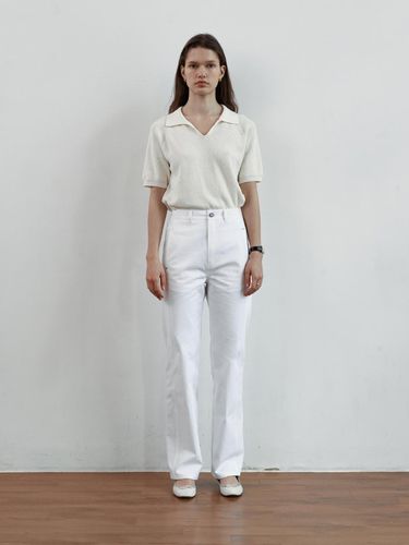 Front line detail straight cotton pant [] - STEP AROUND - Modalova