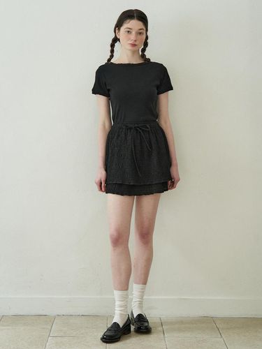 Crinkle Layered Ribbon Skirt () - J`ASP - Modalova