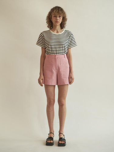 Cotton twill shorts (Pink) - J`ASP - Modalova