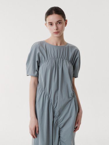 SHIRRING LONG DRESS (GREYBLUE) - EAAH - Modalova