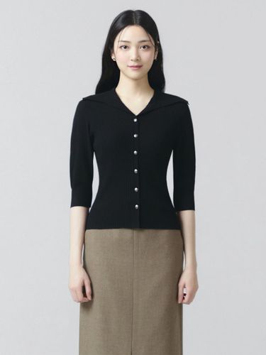 Open Collar Cardigan (2COLOR) - IT MICHAA - Modalova