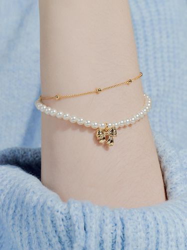 Jane ribbon pearl bracelet - ENGBROX - Modalova