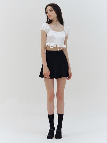 Black satin line mini skirt - KINDABABY - Modalova