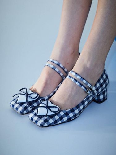 Candy Mary-Jane Flats blue&white - yieyie - Modalova