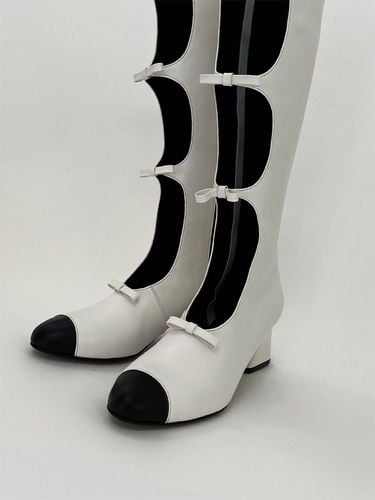 Quinn Ribbon Long Boots white - yieyie - Modalova