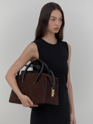 Large clip tote bag(Suede brown) - Archivepke - Modalova