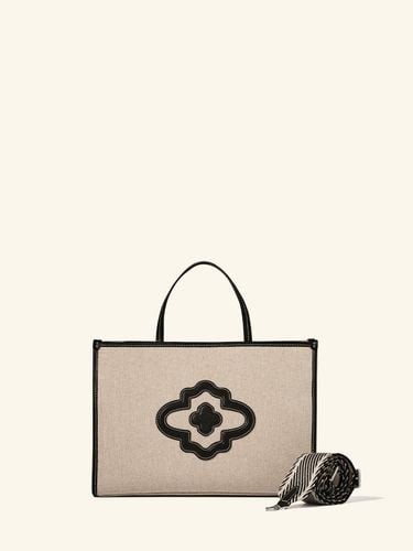 Moroccan Rose Canvas Tote M OBSBTT74_BLACK - ORYANY - Modalova