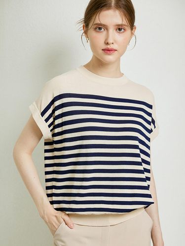 Stripe cap sleeve knit top - JUARR - Modalova