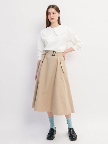 Belted Flared Skirt OW3SS3010 - OLIVE DES OLIVE - Modalova