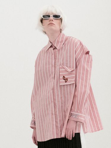 Stripe Shoulder Open Shirts (PINK) - b able two - Modalova