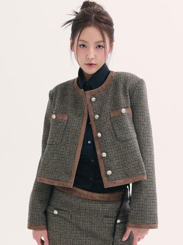 Leona tweed jacket BROWN - b able two - Modalova