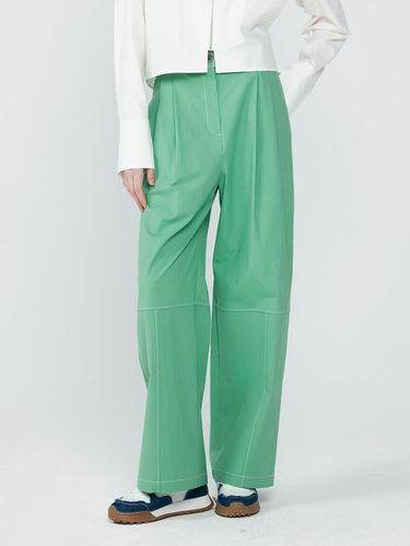 High-waist pleated wide pants (green) - depasion - Modalova