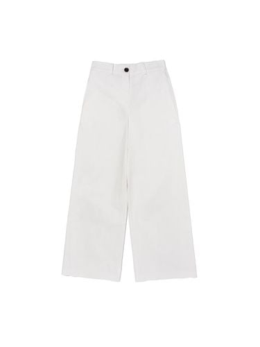 High waist cotton wide pants (white) - depasion - Modalova