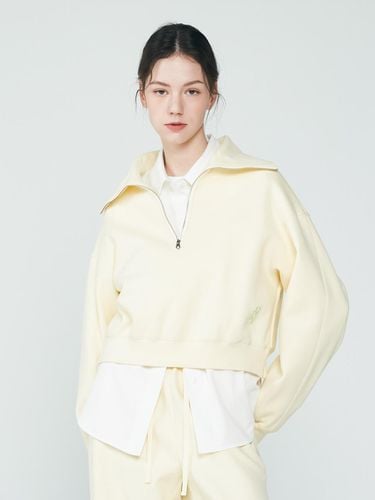 Essential Cropped Half Zip-Up Sweatshirt (Light Ye - depasion - Modalova