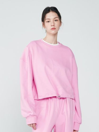 String Loose fit Puff cropped sweatshirt (Pink) - depasion - Modalova