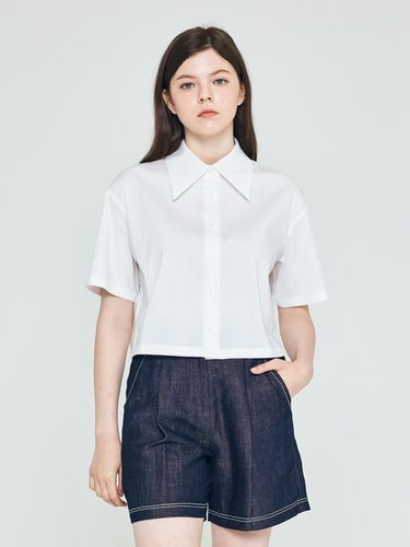 Basic crop short-sleeved shirt (white) - depasion - Modalova