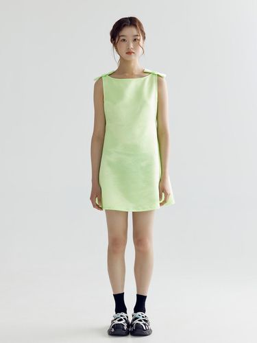 RIBBON MINI DRESS - NEON GREEN - bomnal boutique - Modalova