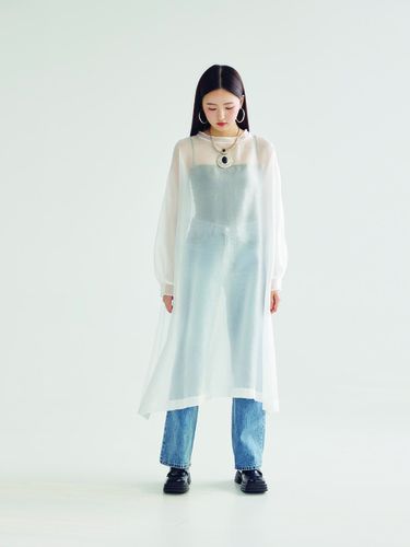 CHIFFON MIDI DRESS _ WHITE - bomnal boutique - Modalova