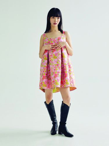 FLOWER MINI DRESS _PINK - bomnal boutique - Modalova