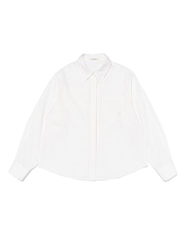 Pocket Basic Long Sleeve Shirt (White) - depasion - Modalova