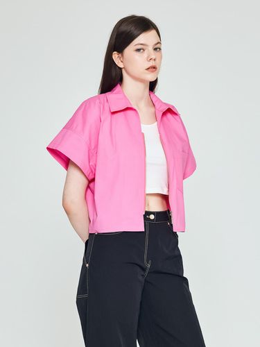 Cropped oversized-fit zipper collar short-sleeved - depasion - Modalova