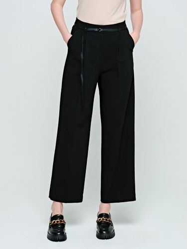 Belted semi-wide slacks (black) - depasion - Modalova