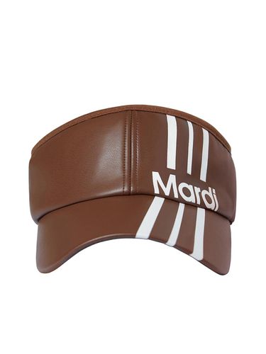 FAUX LEATHER SUN VISOR VERTICAL STRIPE_BROWN - Mardi Mercredi Actif - Modalova