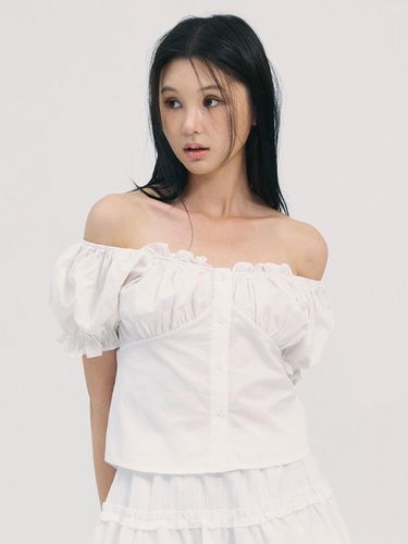 Noa shirring blouse-white - b able two - Modalova