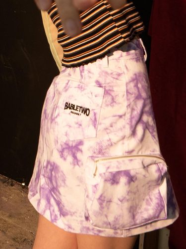 Tie Dye Cargo Pocket Skirt [Beige] - b able two - Modalova