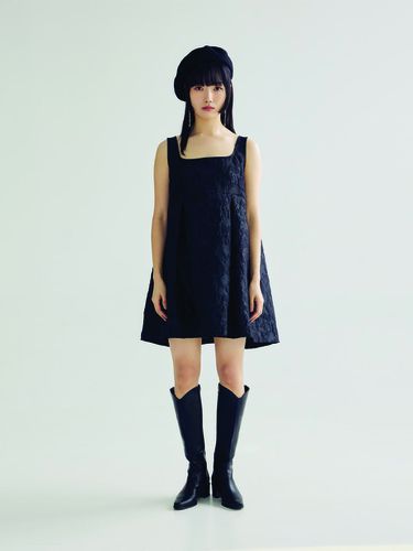 FLOWER MINI DRESS _BLACK - bomnal boutique - Modalova