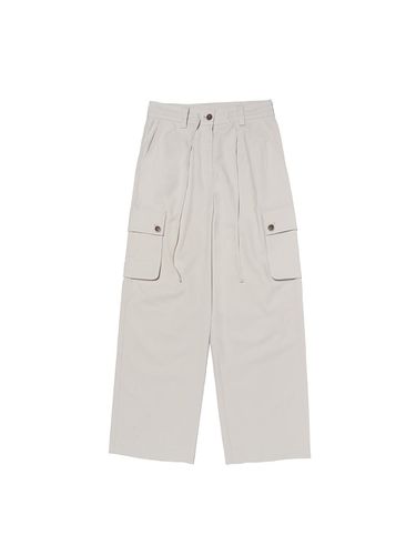 Cargo Pocket Wide Pants (Light Gray) - depasion - Modalova