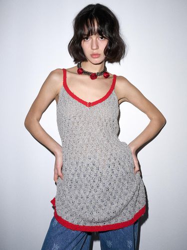 KNIT SLIP DRESS 01.ROSE_GREY RED - MARDI MERCREDI - Modalova