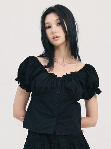 Noa shirring blouse-black - b able two - Modalova