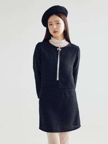 TWEED SET UP SKIRT _BLACK - bomnal boutique - Modalova