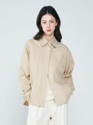 Pocket Basic Long Sleeve Shirt (Beige) - depasion - Modalova