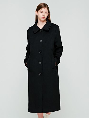 Wool blend maxi long coat (black) - depasion - Modalova