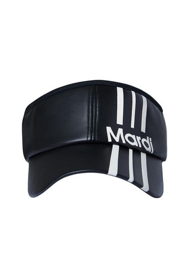 FAUX LEATHER SUN VISOR VERTICAL STRIPE_BLACK - Mardi Mercredi Actif - Modalova