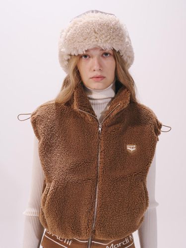 FAUX SHEARLING VEST BLOOMMARDI WAPPEN_BROWN - Mardi Mercredi Actif - Modalova